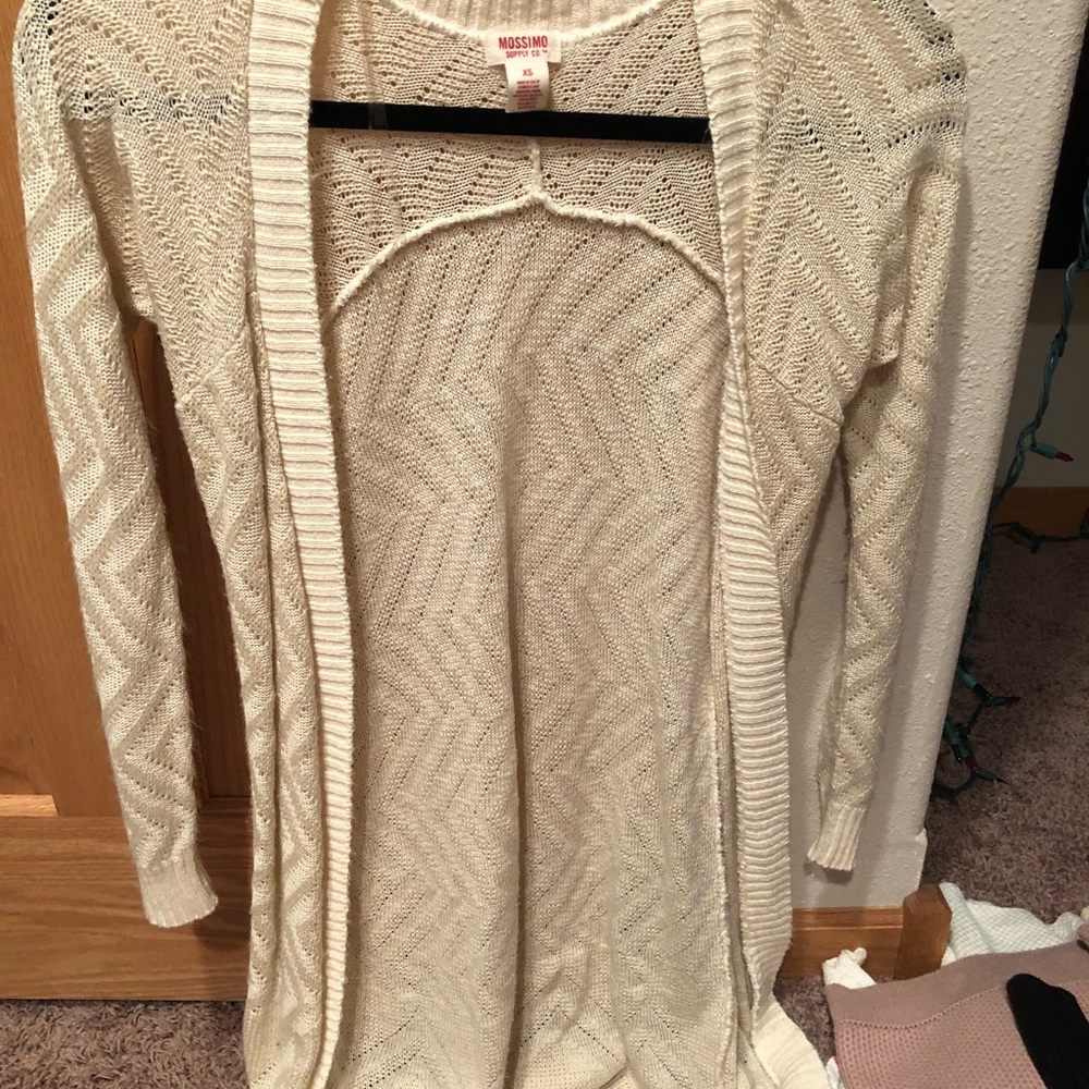 Cream Long Cardigan